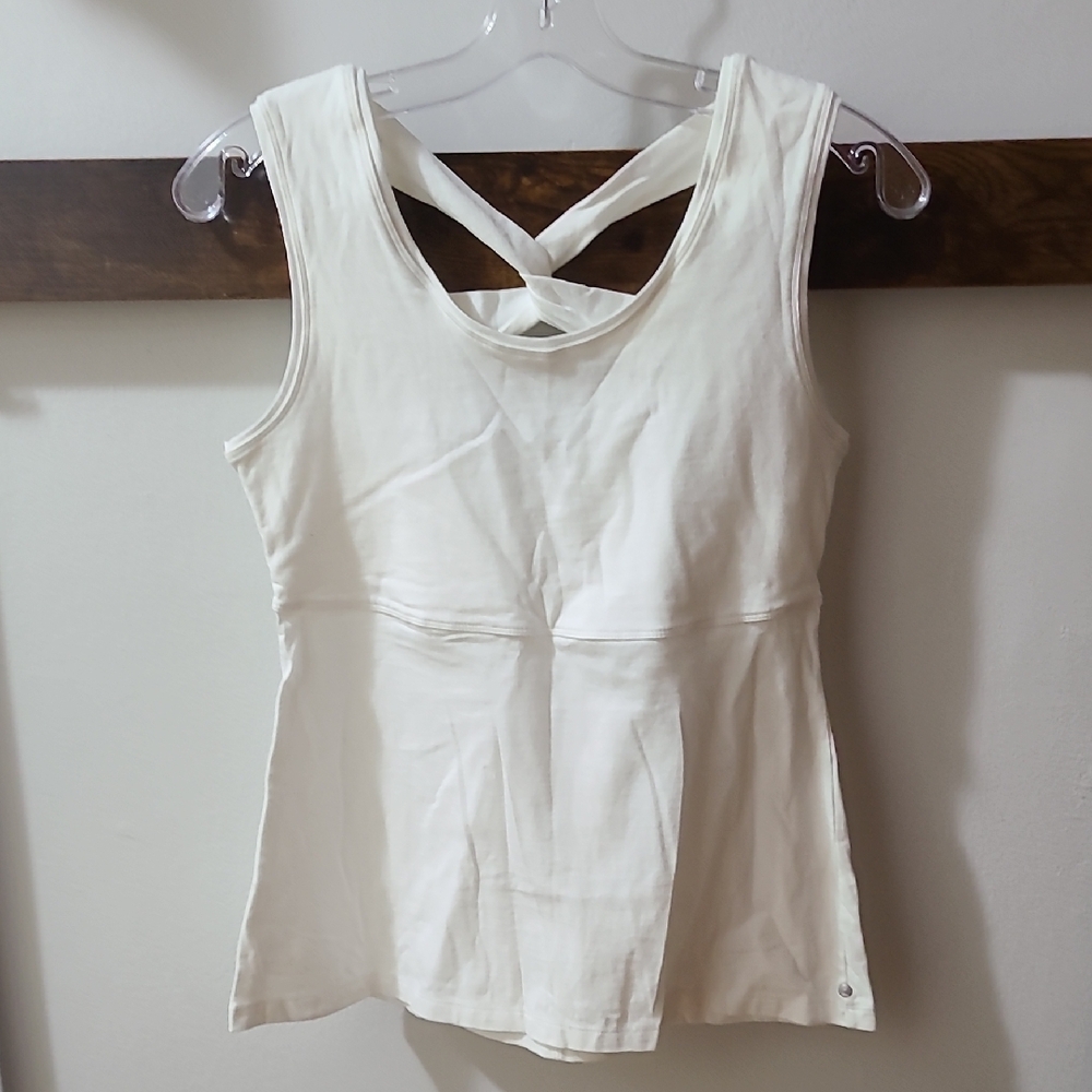 White Asymmetrical Backless Tank Top